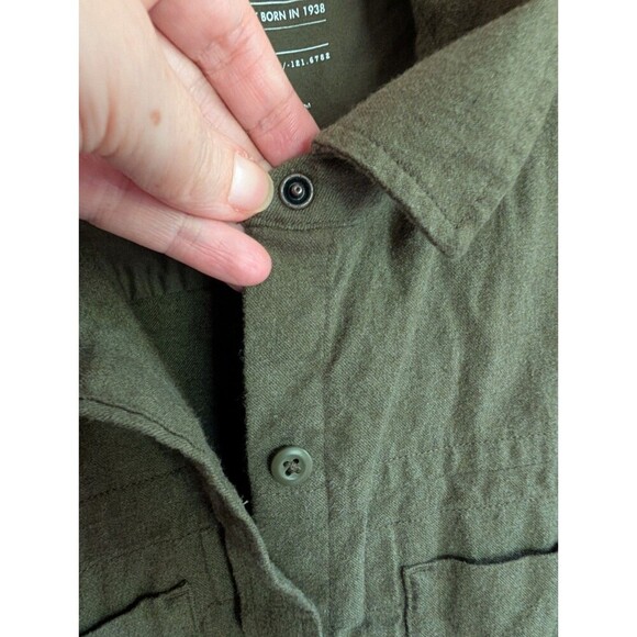 REI Co-op Flannel Button Up Shirt Mens Large Green Outdoor Camp Hiking Gorpcore - Picture 5 of 8